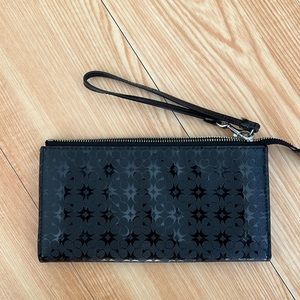 Black Patent leather with Coach design - wristlet/wallet